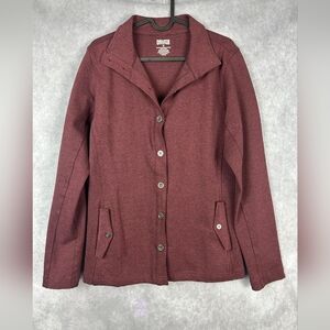 Duluth Trading Co. Button Down‎ Shirt Jacket In Maroon Sz M